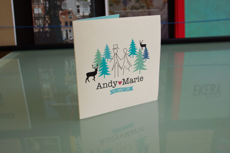 trouwkaart op recycled papier 1