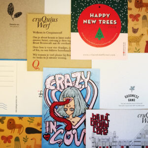 Ansichtkaarten op kraft en recycled papier