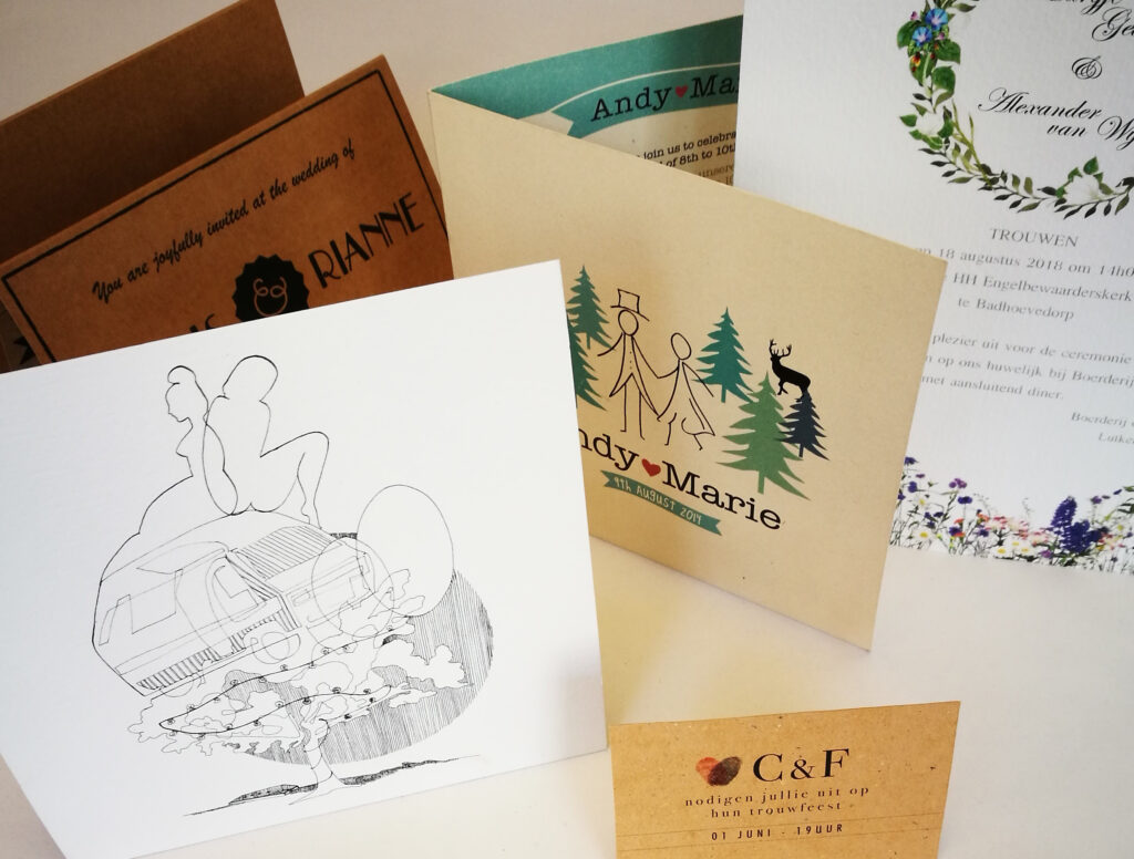 Duurzame trouwkaarten op recycled papier