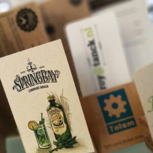 Visitekaartjes op kraft en recycled papier